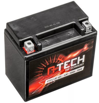 12V-os akkumulátor, YTX12-BS GEL, 10Ah, 180A, karbantartásmentes GEL technológia 150x87x130 A-TECH (gyárilag aktiválva)