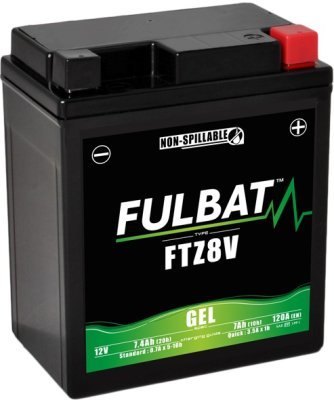 12V-os akkumulátor, YTZ8V SLA, 7,4Ah, 120A, karbantartásmentes MF AGM 114x71x131 FULBAT (gyárilag aktiválva)