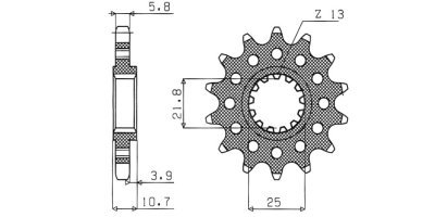 lánckerék a 520-as típusú másodlagos láncokhoz, SUNSTAR (15 fog)