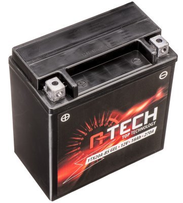 12V-os akkumulátor, YTX20A-BS GEL, 18Ah, 270A, karbantartásmentes GEL technológia 150x87x161, A-TECH (gyártáskor aktiválva)