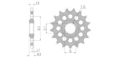 520-as típusú másodlagos láncokhoz való lánckerék, SUNSTAR (17 fogú)