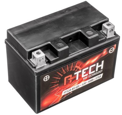 12V akkumulátor, YT12A-BS GEL, 12V, 10Ah, 175A, karbantartásmentes GEL technológia 150x88x105 A-TECH (gyárilag aktiválva)