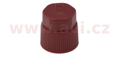 R134a HP M10x1,25 piros szervizport záróeleme, magasnyomású ágazat
