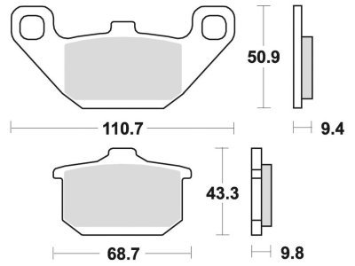 brzdové destičky, BRAKING (semi-metalická směs SM1) 2 ks v balení