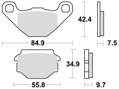 brzdové destičky, BRAKING (semi-metalická směs SM1) 2 ks v balení