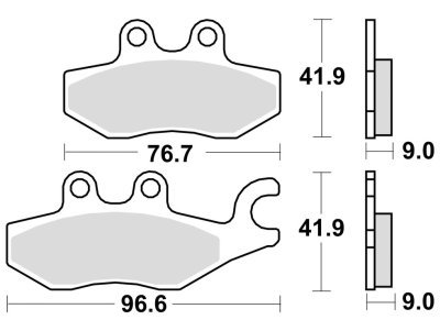 brzdové destičky, BRAKING (semi-metalická směs SM1) 2 ks v balení
