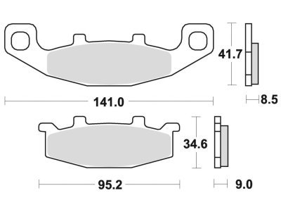 brzdové destičky, BRAKING (semi-metalická směs SM1) 2 ks v balení