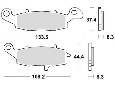 brzdové destičky, BRAKING (semi-metalická směs SM1) 2 ks v balení