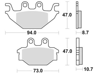 brzdové destičky, BRAKING (semi-metalická směs SM1) 2 ks v balení