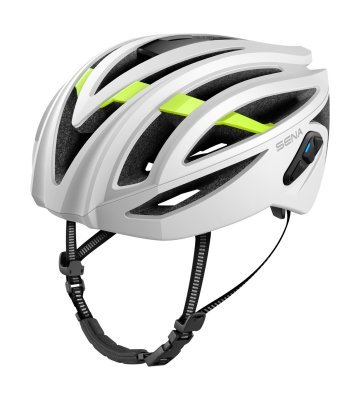 cyklo přilba s headsetem R2, SENA (matná bílá, vel. S)