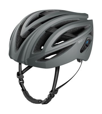 cyklo přilba s headsetem R2, SENA (matná šedá, vel. S)