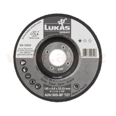 Brusný kotouč 125x6 mm (pro ocel), LUKAS (Německo)
