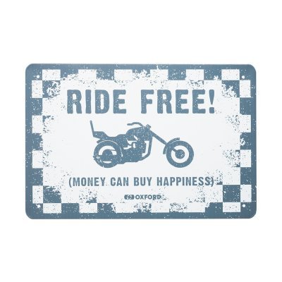 fémlap RIDE FREE, OXFORD (fehér/fekete, méret 30 x 20 cm)