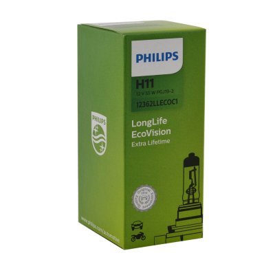 Philips LongLife EcoVision H11 PGJ19-2 12V 55W 12362LLECOC1