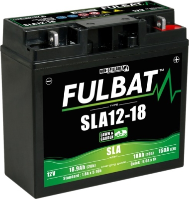 Batéria 12V, SLA12-18, 18Ah, 150A, bez údržbová MF AGM 181x76x167, FULBAT (aktivovaná vo výrobe)