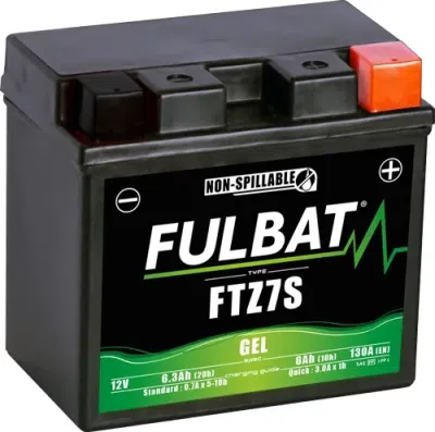 Batéria 12V, FTZ7S GEL, 6Ah, 130A, bez údržbová GEL technológia 113x70x105 FULBAT (aktivovaná vo výrobe)