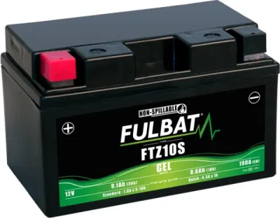 Batéria 12V, FTZ10S GEL, 12V, 8.6Ah, 190A, bez údržbová GEL technológia 150x88x93 FULBAT (aktivovaná vo výrobe)