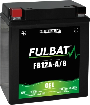 12V-os akkumulátor, FB12A-A/B GEL (12N12A-4A-1), 12V, 12Ah, 155A, karbantartásmentes GEL technológia 134x80x161 FULBAT (gyártáskor aktiválva)
