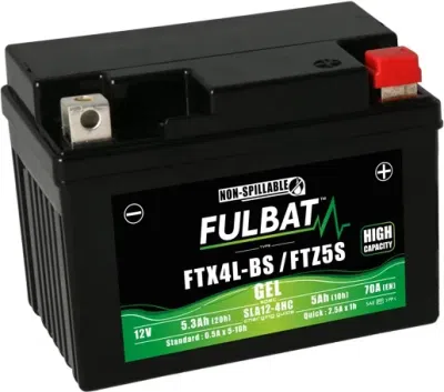 Batéria 12V, YTX4L-BS, YTZ5S, 5Ah, 70A, bez údržbová GEL technológia 113x70x85, FULBAT (aktivovaná vo výrobe)