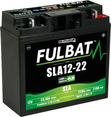 Batéria 12V, SLA12-22, 22Ah, 210A, bez údržbová MF AGM, 182x77x168 FULBAT (aktivovaná vo výrobe)