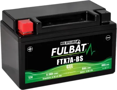 Batéria 12V, FTX7A-BS GEL, 12V, 6Ah, 90A, bez údržbová GEL technológia 150x87x93 FULBAT (aktivovaná vo výrobe)