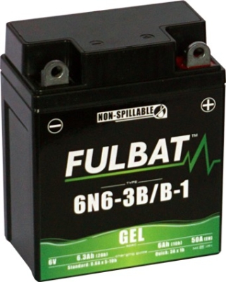 6V, 6N6-3B/B-1 GEL akkumulátor, 6Ah, 50A, karbantartást nem igénylő GEL technológia 95x55x117 FULBAT (gyártáskor aktiválva)