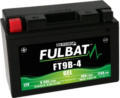 12V-os akkumulátor, YT9B-4 GEL, 8Ah, 120A, karbantartásmentes GEL technológia 150x68x105, FULBAT (gyárilag aktiválva)