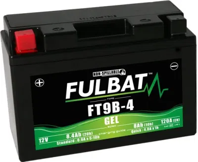 Batéria 12V, YT9B-4 GEL, 8Ah, 120A, bez údržbová GEL technológia 150x68x105, FULBAT (aktivovaná vo výrobe)