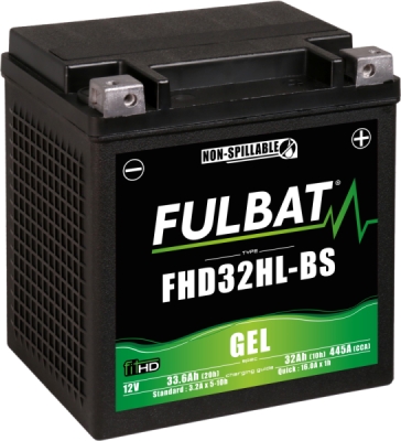 12V-os akkumulátor, FHD30HL-BS GEL (Harley.D), 30Ah, 430A, karbantartásmentes GEL technológia 165x125x175 FULBAT (gyárilag aktiválva)