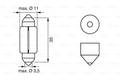 C5W Zarovka 12V 5W SV8.5-8 Sufid Bosch C5W