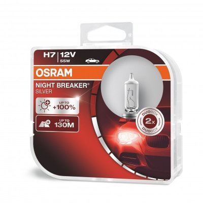 H7 12V 55W NIGHT BREAKER® SILVER +100%