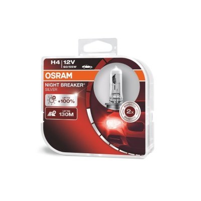 H4 12W 60/55W NIGHT BREAKER® SILVER +100%