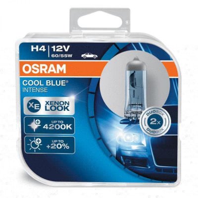 12V 60/55W P43t H4 COOL BLUE Intense BOX