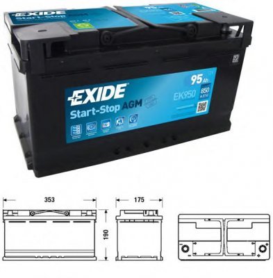 EK950 EXIDE Autobatéria