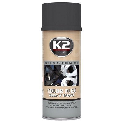 K2 COLOR FLEX 400ml gumený sprej na disky(čierna matná)