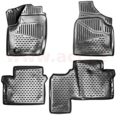 Autorohože gumové čierne s vyšším okrajom 5sedadiel VW / SEAT / FORD (sada 3ks)