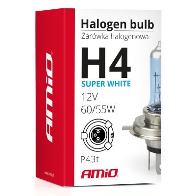 Halogénová žiarovka H4 12V 60/55W UV filter (E4) Super White