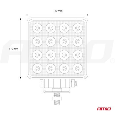 Pracovné LED svetlo 16x LED AWL05 EMC 108x108 48W FLAT 9-60V
