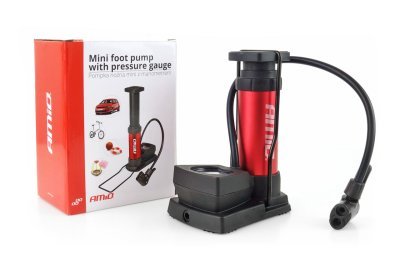 Kovová nožná pumpa s manometrom MINI PU03