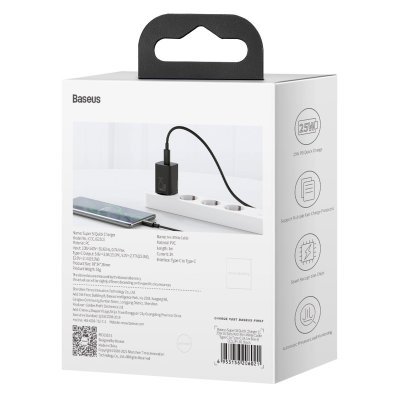 Nabíjačka USB-C Baseus Mini Power Delivery 25W s káblom USB-C 100 cm