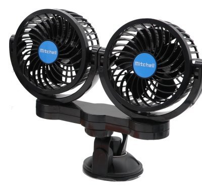 Ventilátor 2xTURBO 4" 24V s prísavkou