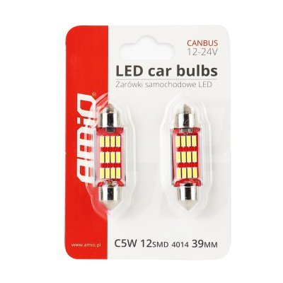 LED žiarovky CANBUS 4014 12SMD Festoon C5W C10W C3W 39mm White 12V/24V