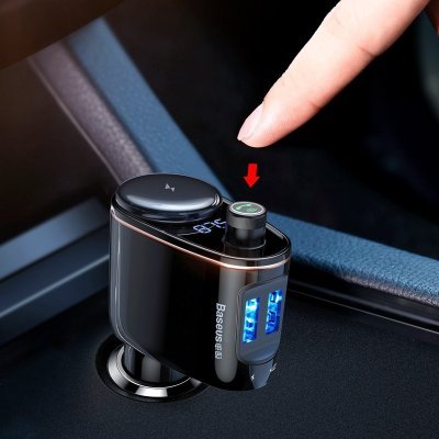 Vysielač FM BASEUS 2x USB bluetooth čierny