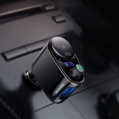 Vysielač FM BASEUS 2x USB bluetooth čierny
