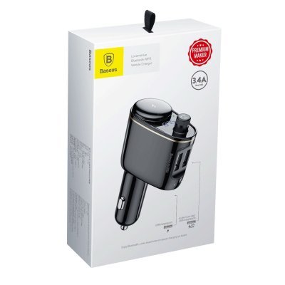 Vysielač FM BASEUS 2x USB bluetooth čierny