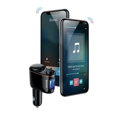 Vysielač FM BASEUS 2x USB bluetooth čierny