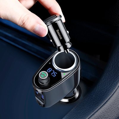 Vysielač FM BASEUS 2x USB bluetooth čierny