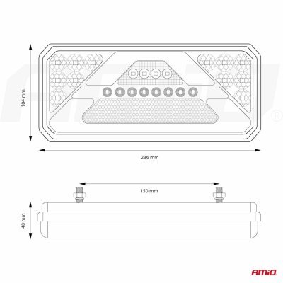 Svetlo zadné združené LED dynamické ĽAVÉ RCL-02-L