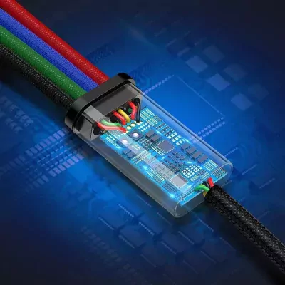 USB kábel Baseus Fast 4v1 Lightning / micro 3,5A 1,2 m čierny