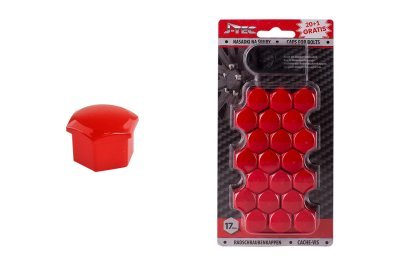 Sada krytiek pre skrutky kolies 17 mm - červené